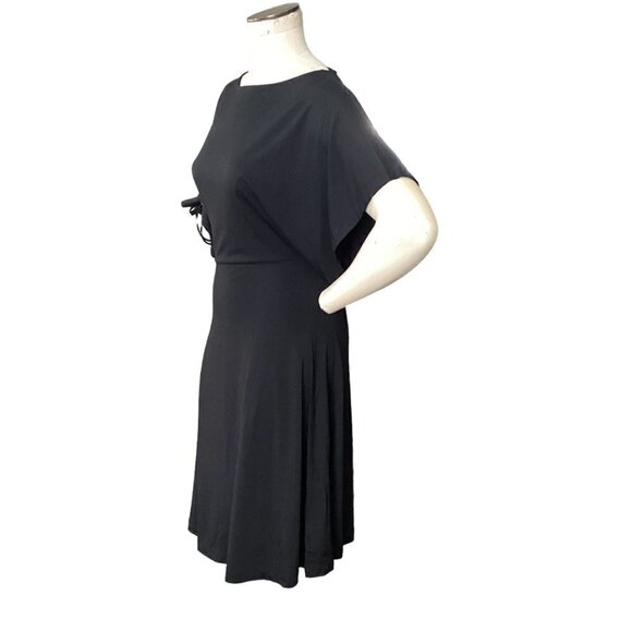 NWT Gap LBD Black Stretch Dress Womens Sz XS Flutter Sleeve Fit & Flare #222B - Picture 5 of 9
